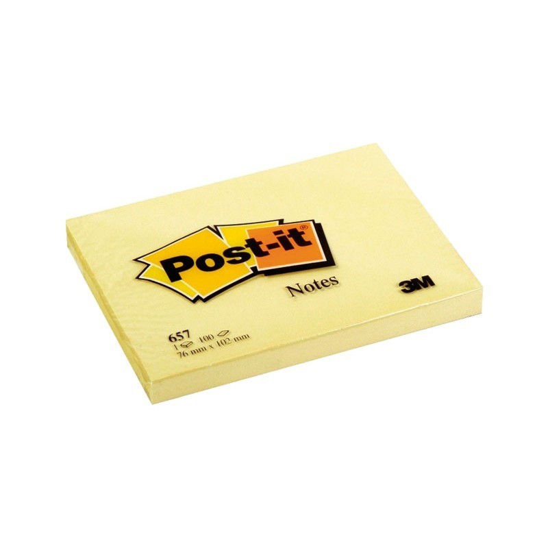 BLOC DE NOTAS ADHESIVAS AMARILLO POST-IT 76X102MM