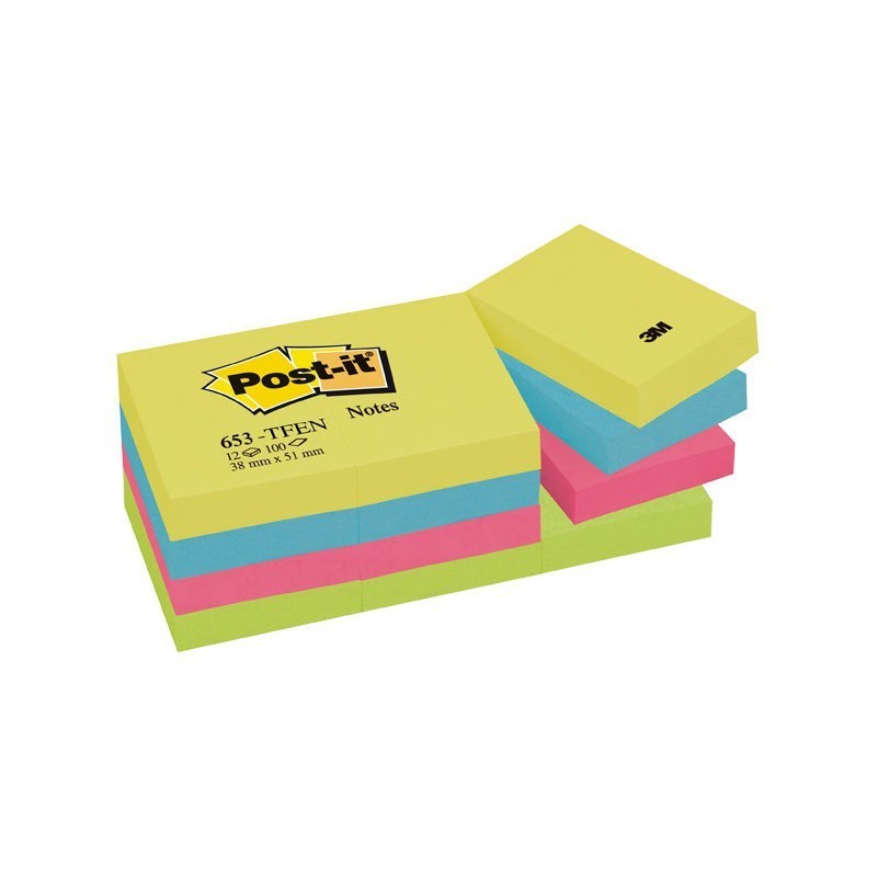 BLOC DE NOTAS ADHESIVAS POST-IT GAMA COLORES ENERGIA 38X51MM