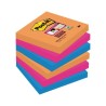 BLOC DE NOTAS ADHESIVAS POST-IT SUPER STICKY COLORES BANGKOK 76X76MM PACK DE 6