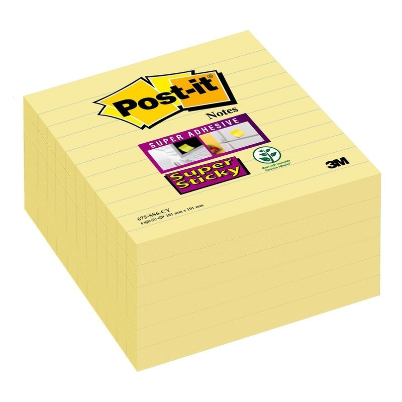 BLOC DE NOTAS ADHESIVAS POST-IT SUPER STICKY TAMAÑO GRANDE XL