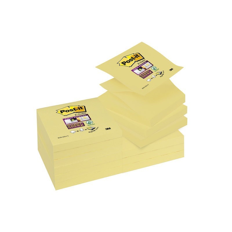 BLOC DE NOTAS ADHESIVAS ZIG ZAG POST-IT Z-NOTES SUPER STICKY 76X127MM