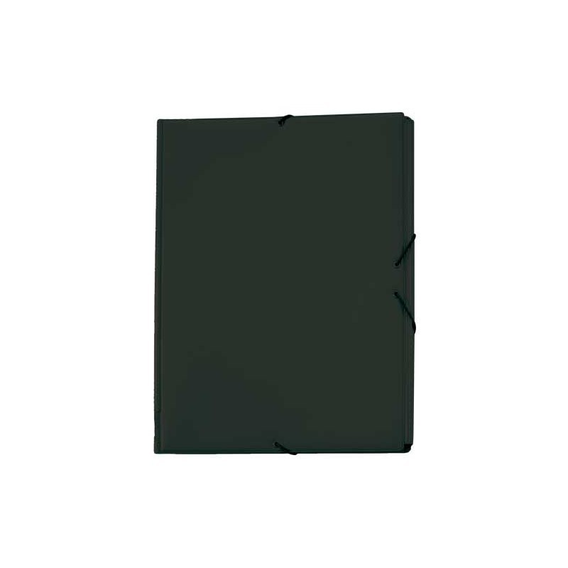 CARPETA CON GOMAS Y SOLAPAS PLASTICO GRAFOPLAS FOLIO NEGRO