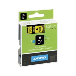 CINTA ROTULADORA ELECTRONICA DYMO D1 6MM NEGRO/ AMARILLO