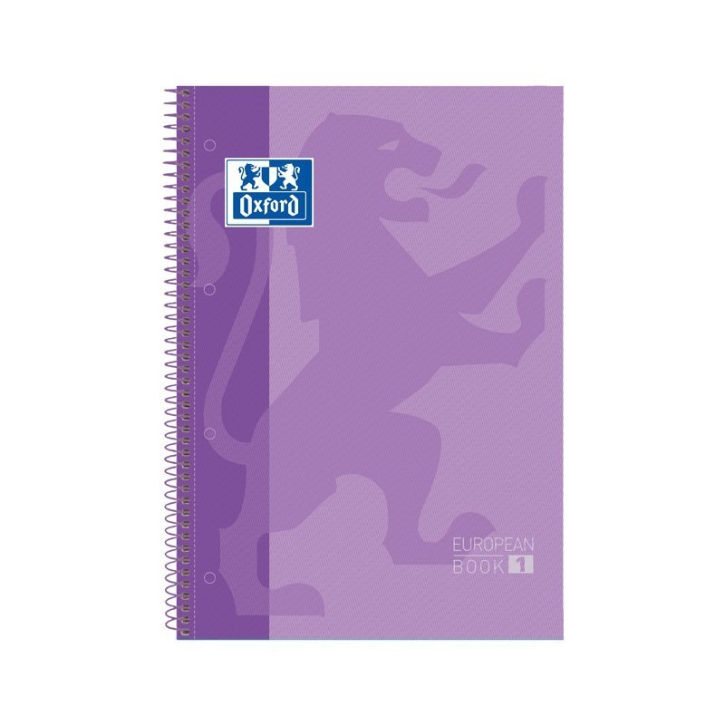 CUADERNO ESPIRAL MICROPERFORADO A4 TAPA EXTRADURA 80 HOJAS OXFORD CLASSIC LILA