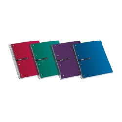 CUADERNO ESPIRAL MICROPERFORADO TAPA EXTRADURA 160 HOJAS ENRI STATUS A4+ LISO COLORES SURTIDOS