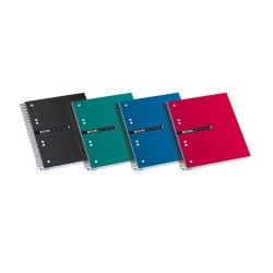 CUADERNO ESPIRAL MICROPERFORADO TAPA EXTRADURA 160 HOJAS ENRI STATUS A5+ CUADRICULA 5X5 COLORES SURTIDOS