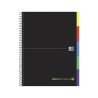 CUADERNO ESPIRAL MICROPERFORADO TAPA EXTRADURA CON PESTAÑAS OXFORD BLACK'N COLOURS CUADRICULA 5X5MM VERDE