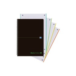 CUADERNO ESPIRAL MICROPERFORADO TAPA PLASTICO OXFORD BLACK'N COLOURS A4+ LIMA 80 HOJAS