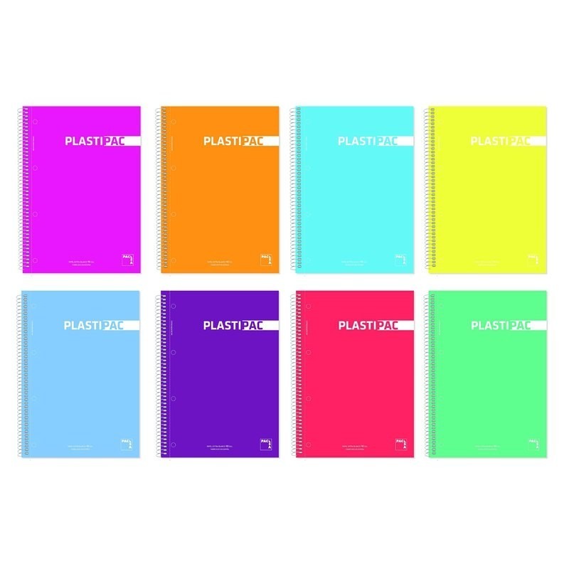 CUADERNO ESPIRAL TAPA DE POLIPROPILENO PACSA PLASTIPAC A4 HORIZONTAL