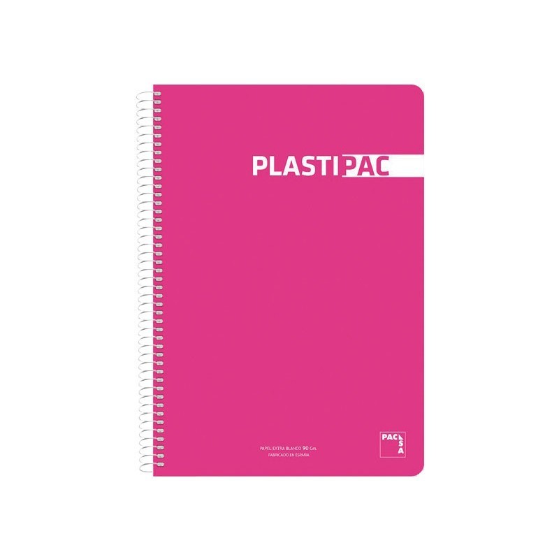 CUADERNO ESPIRAL TAPA DE POLIPROPILENO PACSA PLASTIPAC CUARTO CUADRICULADO 4X4