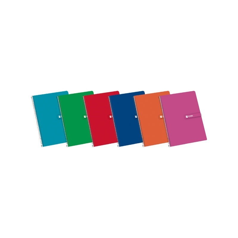 CUADERNO ESPIRAL TAPA DURA 80 HOJAS ENRI FOLIO HORIZONTAL