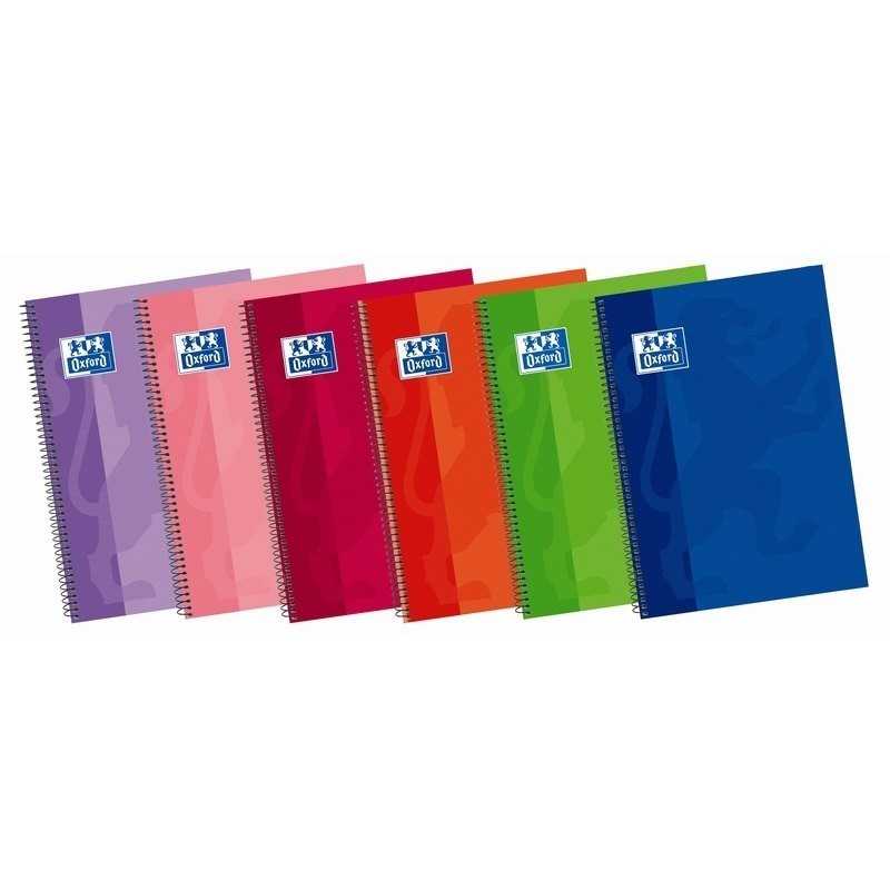 CUADERNO ESPIRAL TAPA EXTRA DURA 80 HOJAS OXFORD CUARTO HORIZONTAL