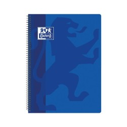 CUADERNO ESPIRAL TAPA PLASTICO FOLIO CUADRICULADO 80 HOJAS OXFORD CLASSIC AZUL MARINO