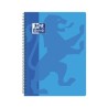 CUADERNO ESPIRAL TAPA PLASTICO FOLIO CUADRICULADO 80 HOJAS OXFORD CLASSIC AZUL TURQUESA