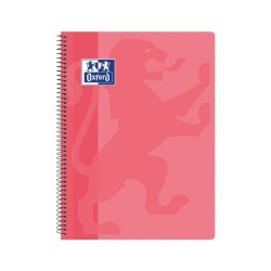 CUADERNO ESPIRAL TAPA PLASTICO FOLIO CUADRICULADO 80 HOJAS OXFORD CLASSIC ROSA CHICLE