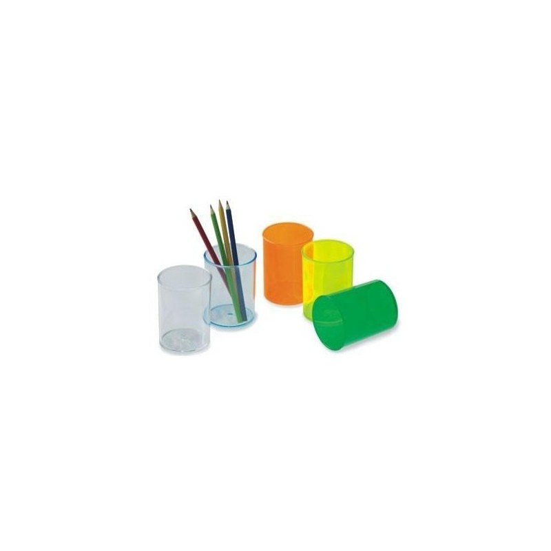 CUBILETE PORTALAPICES DE PLASTICO FLUORESCENTE FAIBO AMARILLO