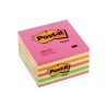 CUBO DE NOTAS ADHESIVAS POST-IT NEON ROSA-AMARILLO