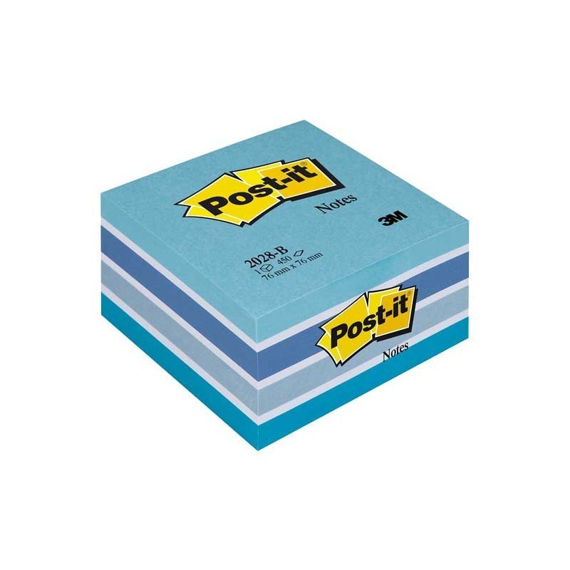 CUBO DE NOTAS ADHESIVAS POST-IT PASTEL AZUL