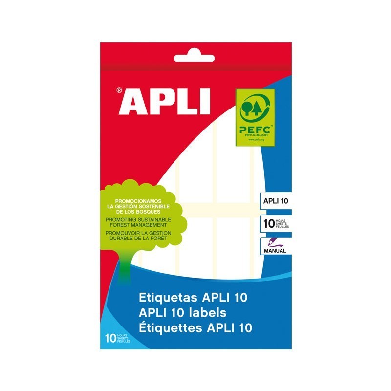 ETIQUETAS ADHESIVAS MANUAL APLI 20X75MM (100 ETIQUETAS)