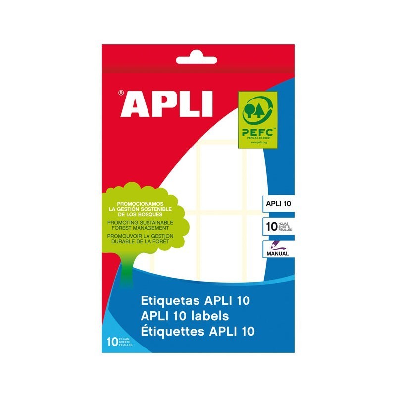 ETIQUETAS ADHESIVAS MANUAL APLI 25X40MM (160 ETIQUETAS)