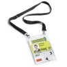 IDENTIFICADOR PORTANOMBRES PARA EVENTOS A6, CON CINTA TEXTIL DURABLE NEGRO