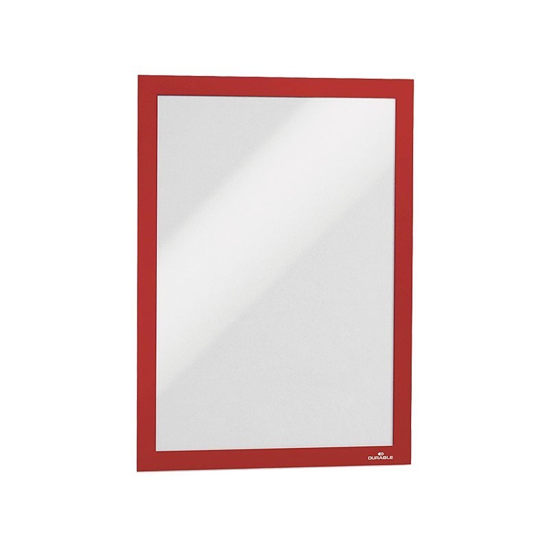 MARCO AUTOADHESIVO CON PANEL FRONTAL MAGNETICO DURABLE DURAFRAME A4 ROJO