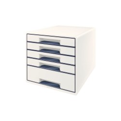 MODULO DE CAJONES LEITZ WOW DESK CUBE 5 CAJONES BLANCO PERLA Y GRIS