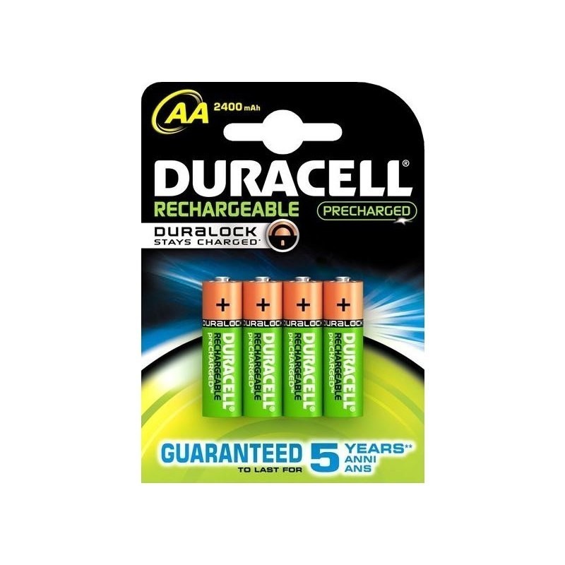 PILA RECARGABLE PRE-CARGADA DURACELL LR6 AA 2400MAH