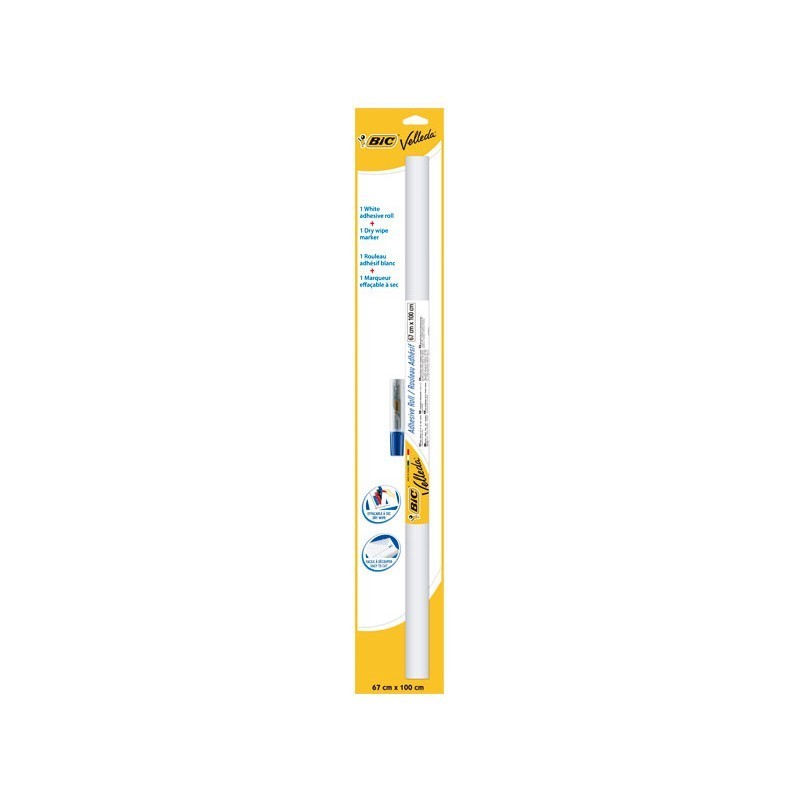 PIZARRA BLANCA ROLLO BIC VELLEDA 67X100CM