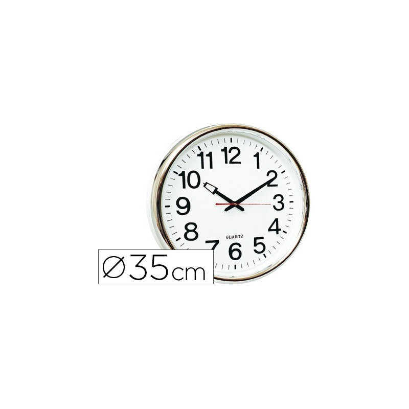 RELOJ DE PARED PLASTICO OFICINA REDONDO 35 CM