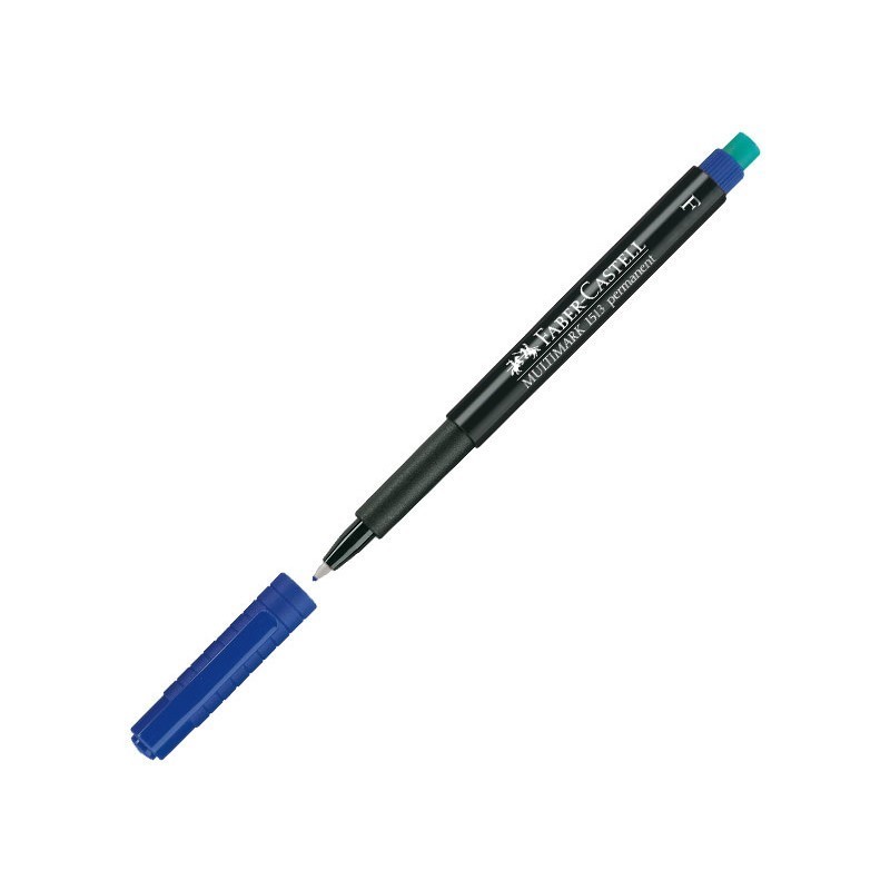 ROTULADOR PERMANENTE FABER-CASTELL MULTIMARK PUNTA FINA 0,6MM AZUL