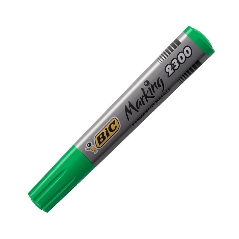 ROTULADOR PERMANENTE PUNTA BISELADA BIC MARKER ECO 2300 VERDE