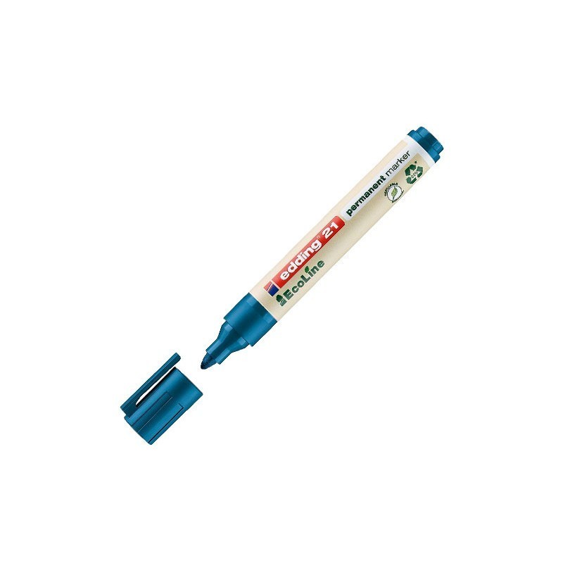 ROTULADOR PERMANENTE PUNTA REDONDA EDDING 21 ECOLINE AZUL