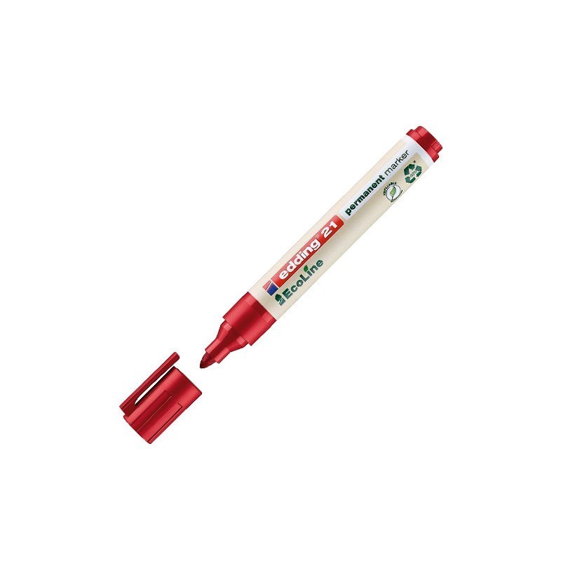 ROTULADOR PERMANENTE PUNTA REDONDA EDDING 21 ECOLINE ROJO