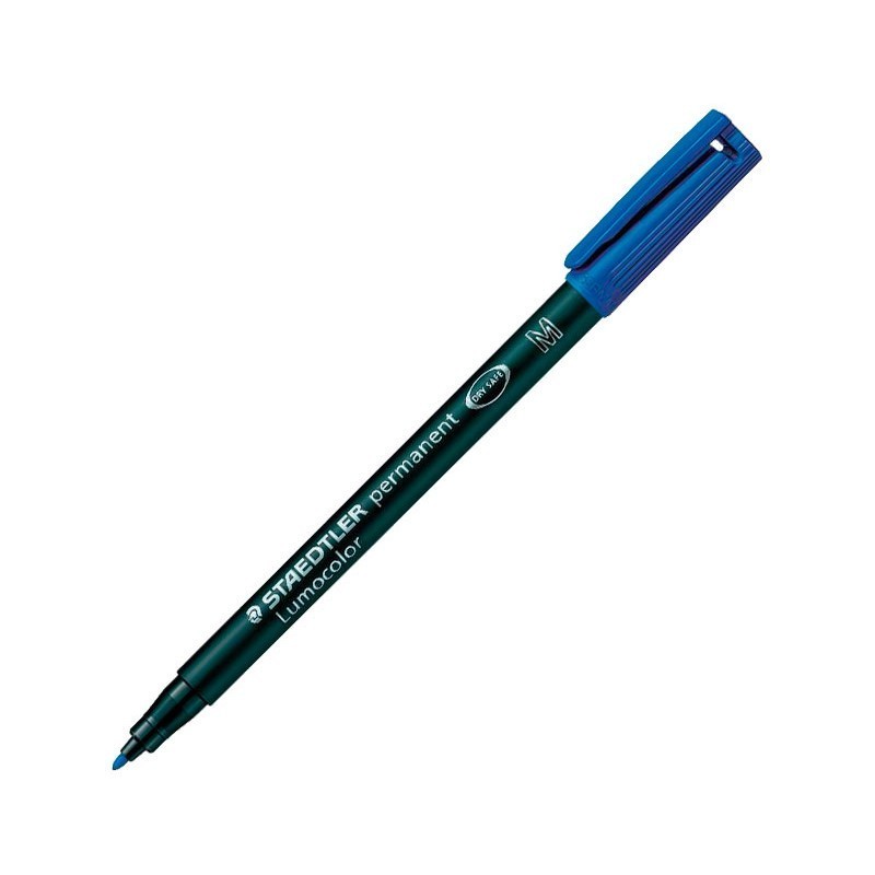 ROTULADOR PERMANENTE STAEDTLER LUMOCOLOR PUNTA MEDIA AZUL