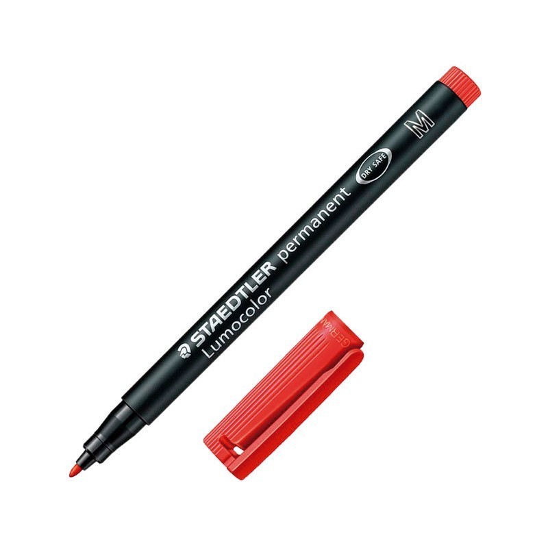 ROTULADOR PERMANENTE STAEDTLER LUMOCOLOR PUNTA MEDIA ROJO