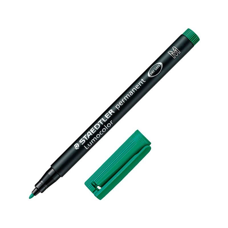 ROTULADOR PERMANENTE STAEDTLER LUMOCOLOR PUNTA MEDIA VERDE