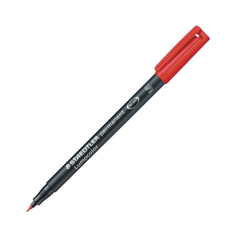 ROTULADOR PERMANENTE STAEDTLER LUMOCOLOR PUNTA SUPERFINA ROJO