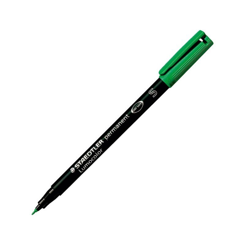 ROTULADOR PERMANENTE STAEDTLER LUMOCOLOR PUNTA SUPERFINA VERDE