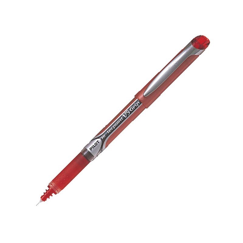 ROTULADOR ROLLER PUNTA METALICA TINTA LIQUIDA PILOT V5 GRIP ROJO