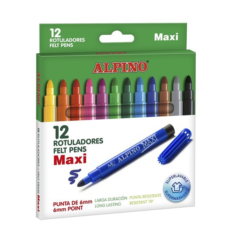 ROTULADORES DE COLORES ALPINO MAXI CAJA DE 24