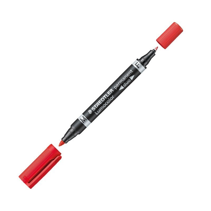 ROTULADORPERMANENTE DOBLE PUNTA STAEDTLER LUMOCOLOR ROJO