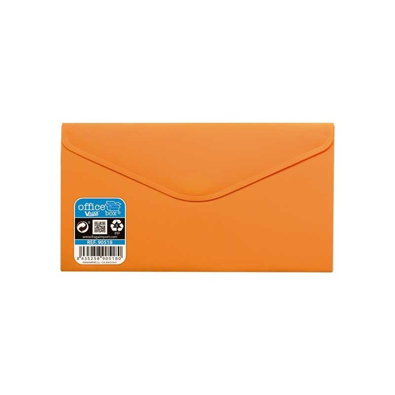 SOBRE PORTADOCUMENTOS VELCRO FRAGA V-LOCK VITAL COLORS RECIBOS (225X125MM), NARANJA