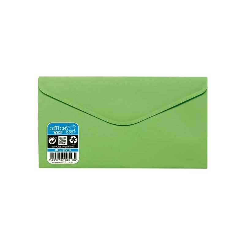 SOBRE PORTADOCUMENTOS VELCRO FRAGA V-LOCK VITAL COLORS RECIBOS (225X125MM), VERDE