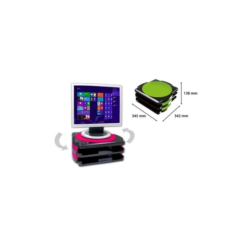 SOPORTE MONITOR GIRATORIO OFFICE BOX MAGENTA