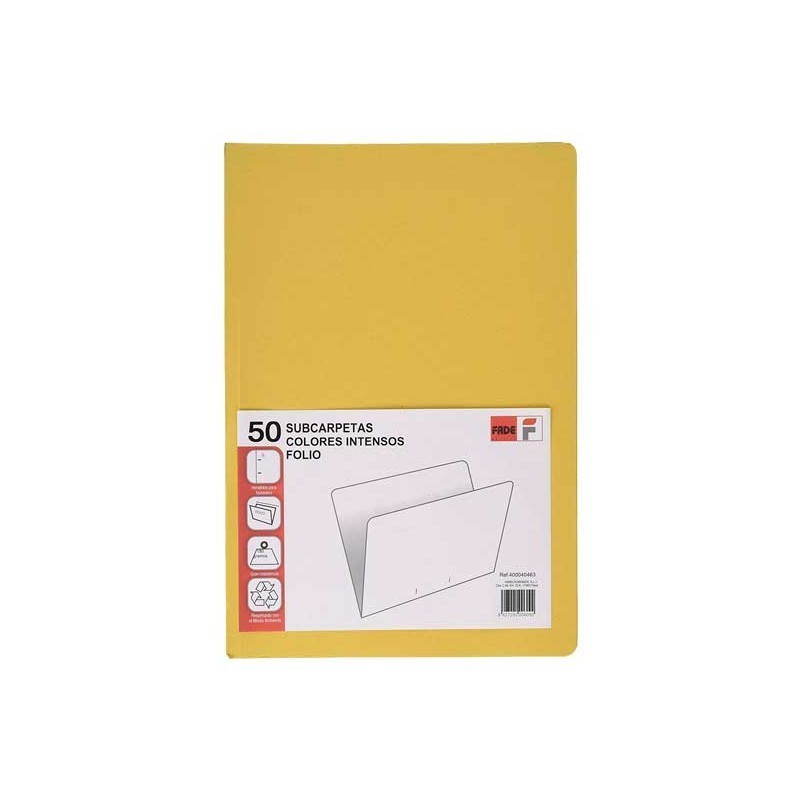 SUBCARPETA CARTULINA RECICLADA FADE FOLIO AMARILLO 345X235MM