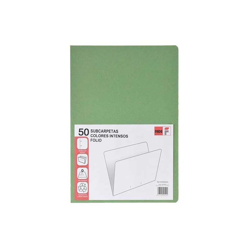 SUBCARPETA CARTULINA RECICLADA FADE FOLIO VERDE 345X235MM