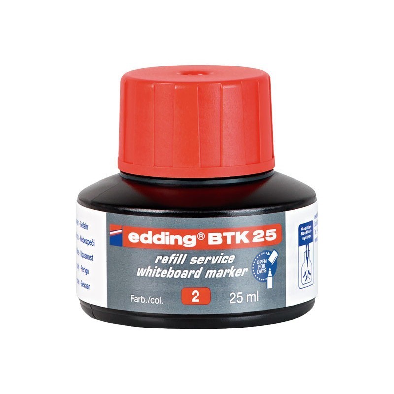 TINTA PARA ROTULADOR DE PIZARRA BLANCA EDDING BTK25 ROJO