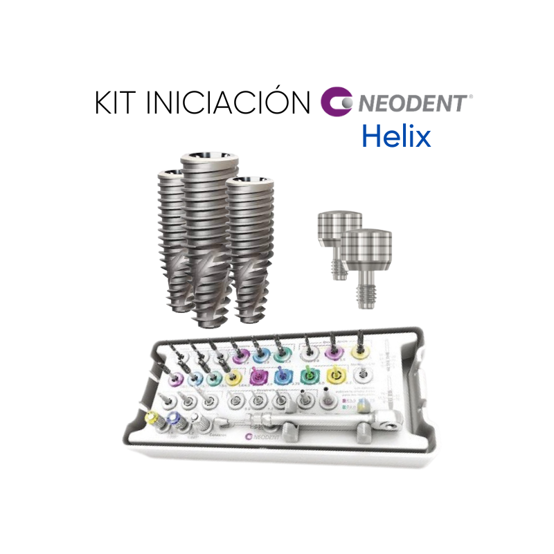 PACK BIENVENIDA NEODENT -  20 implantes HELIX (ext) + 10 cicatrizadores + caja quirúrgica