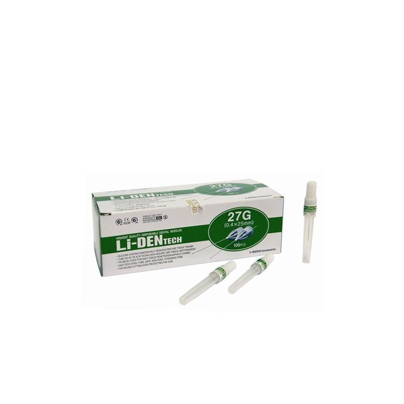 AGUJAS LI-DEN 27G CORTA 0,4x25mm 100uds.